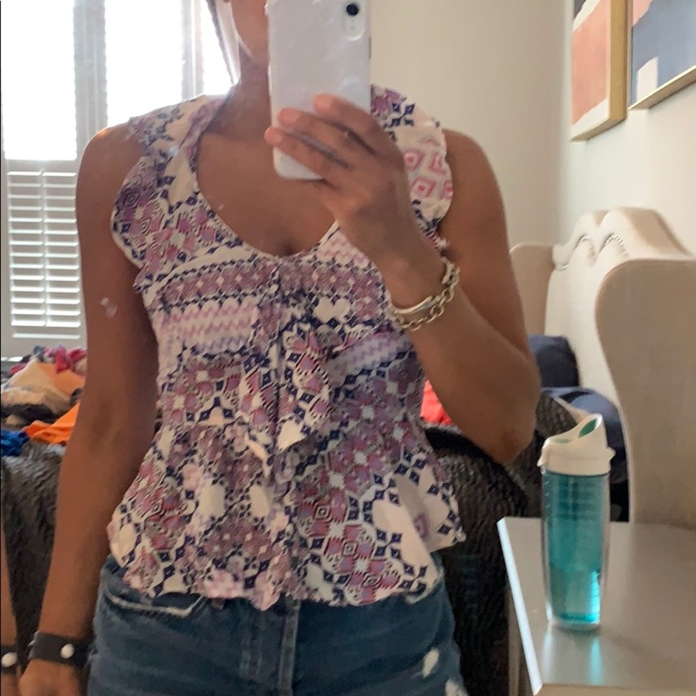 Express Boho Chic S peplum halter top